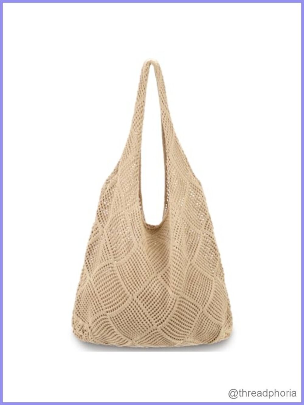 Crochet Tote Bag Handmade Knit Beach Bag Summer Shoulder Bag